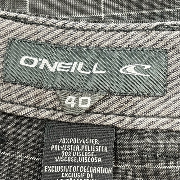 O’NEILL Men’s Charcoal Gray Plaid INTERSECT Walking Shorts 13” Inseam - Picture 6 of 7